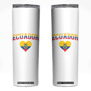 Vintage Ecuador Flag Heart Skinny Tumbler Proud Ecuadorian Heritage Gift
