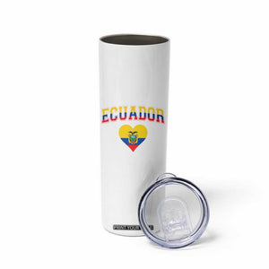 Vintage Ecuador Flag Heart Skinny Tumbler Proud Ecuadorian Heritage Gift
