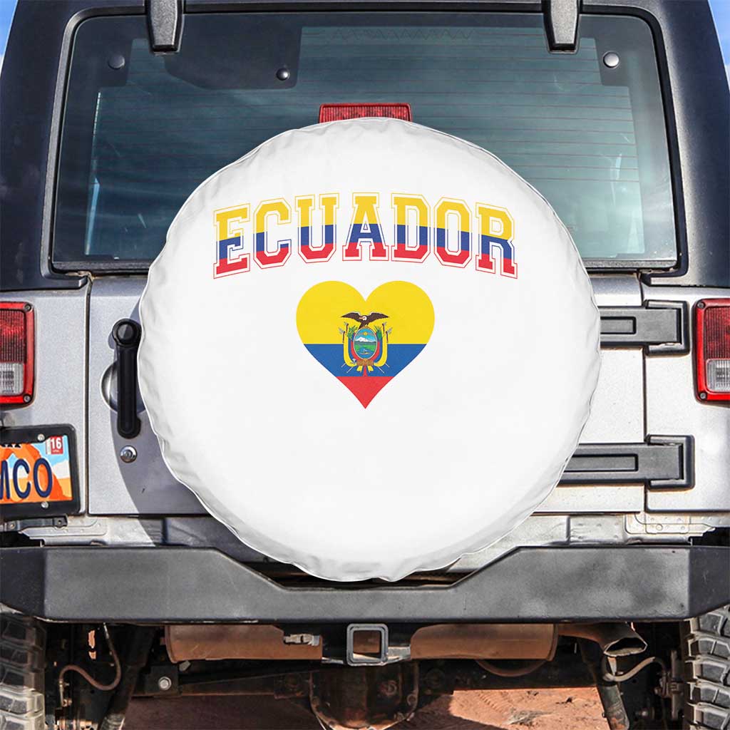 Vintage Ecuador Flag Heart Spare Tire Cover Proud Ecuadorian Heritage Gift