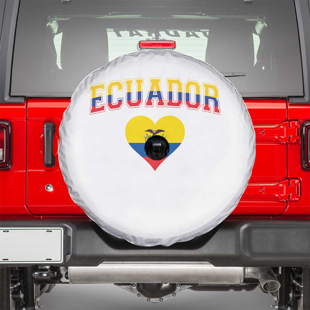 Vintage Ecuador Flag Heart Spare Tire Cover Proud Ecuadorian Heritage Gift