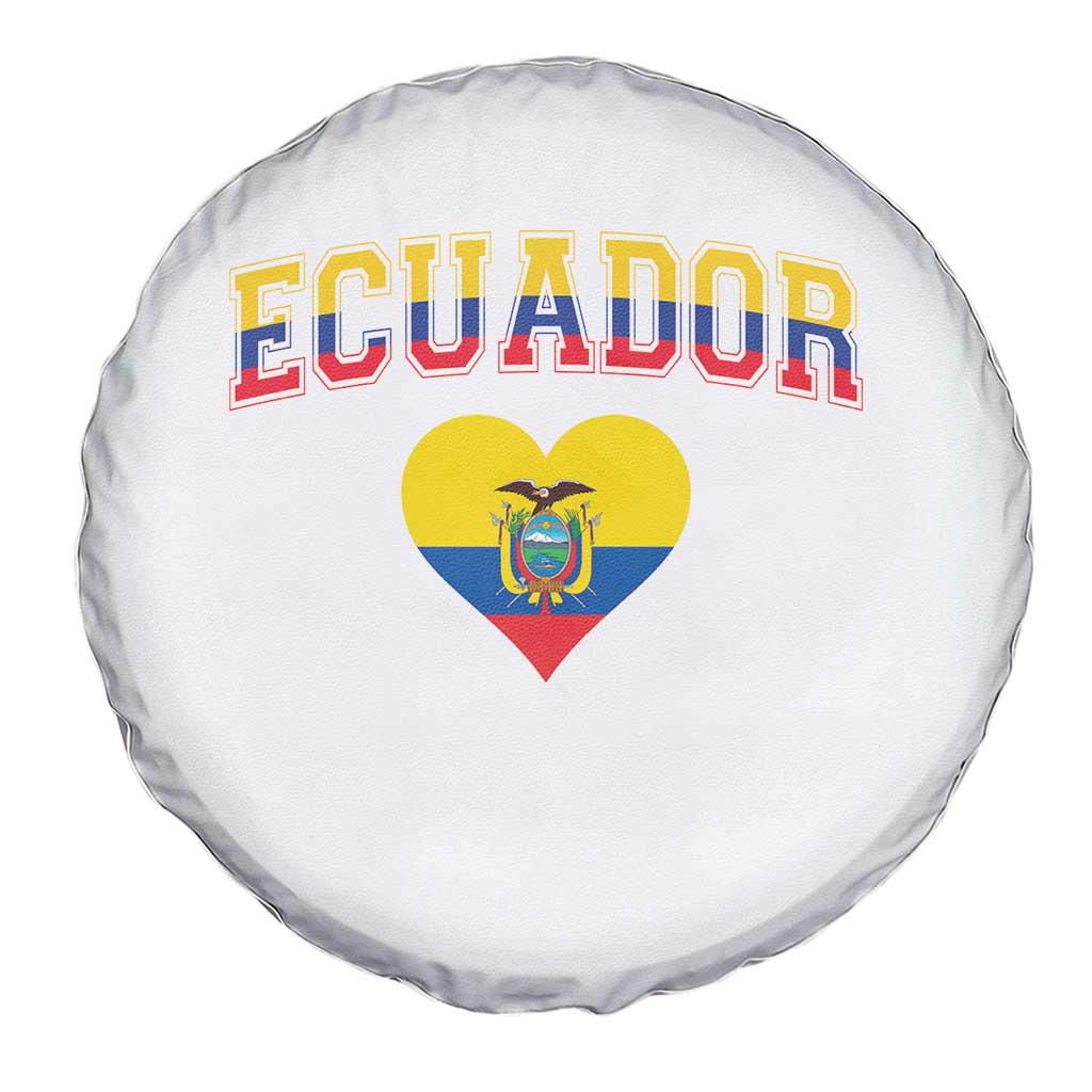 Vintage Ecuador Flag Heart Spare Tire Cover Proud Ecuadorian Heritage Gift
