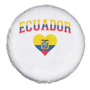 Vintage Ecuador Flag Heart Spare Tire Cover Proud Ecuadorian Heritage Gift