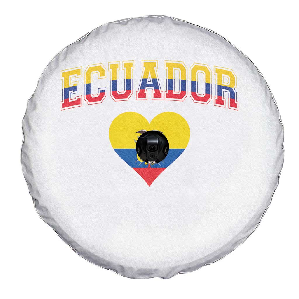 Vintage Ecuador Flag Heart Spare Tire Cover Proud Ecuadorian Heritage Gift