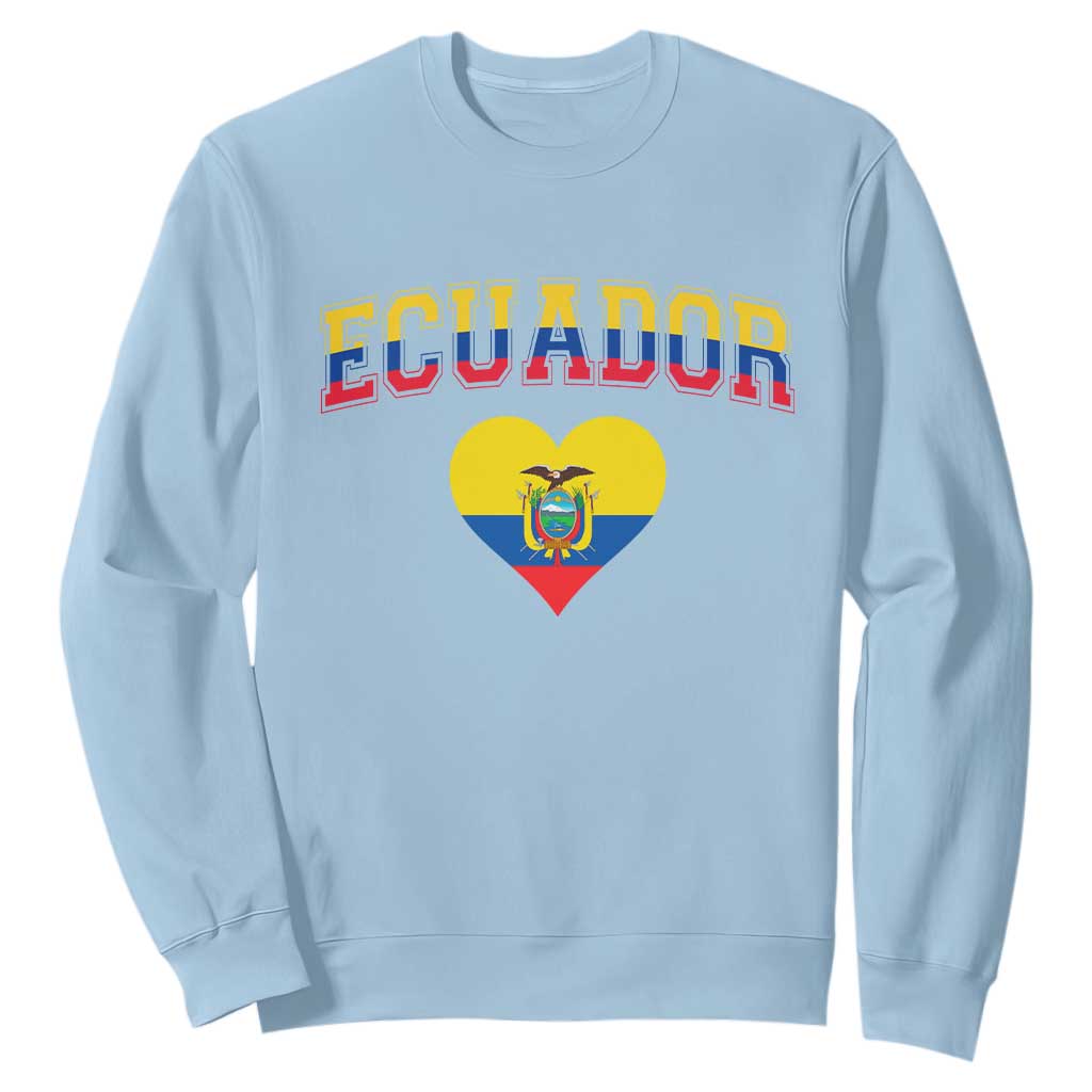 Vintage Ecuador Flag Heart Sweatshirt Proud Ecuadorian Heritage Gift