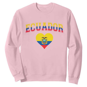 Vintage Ecuador Flag Heart Sweatshirt Proud Ecuadorian Heritage Gift