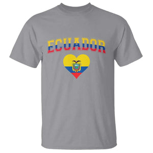 Vintage Ecuador Flag Heart T Shirt Proud Ecuadorian Heritage Gift