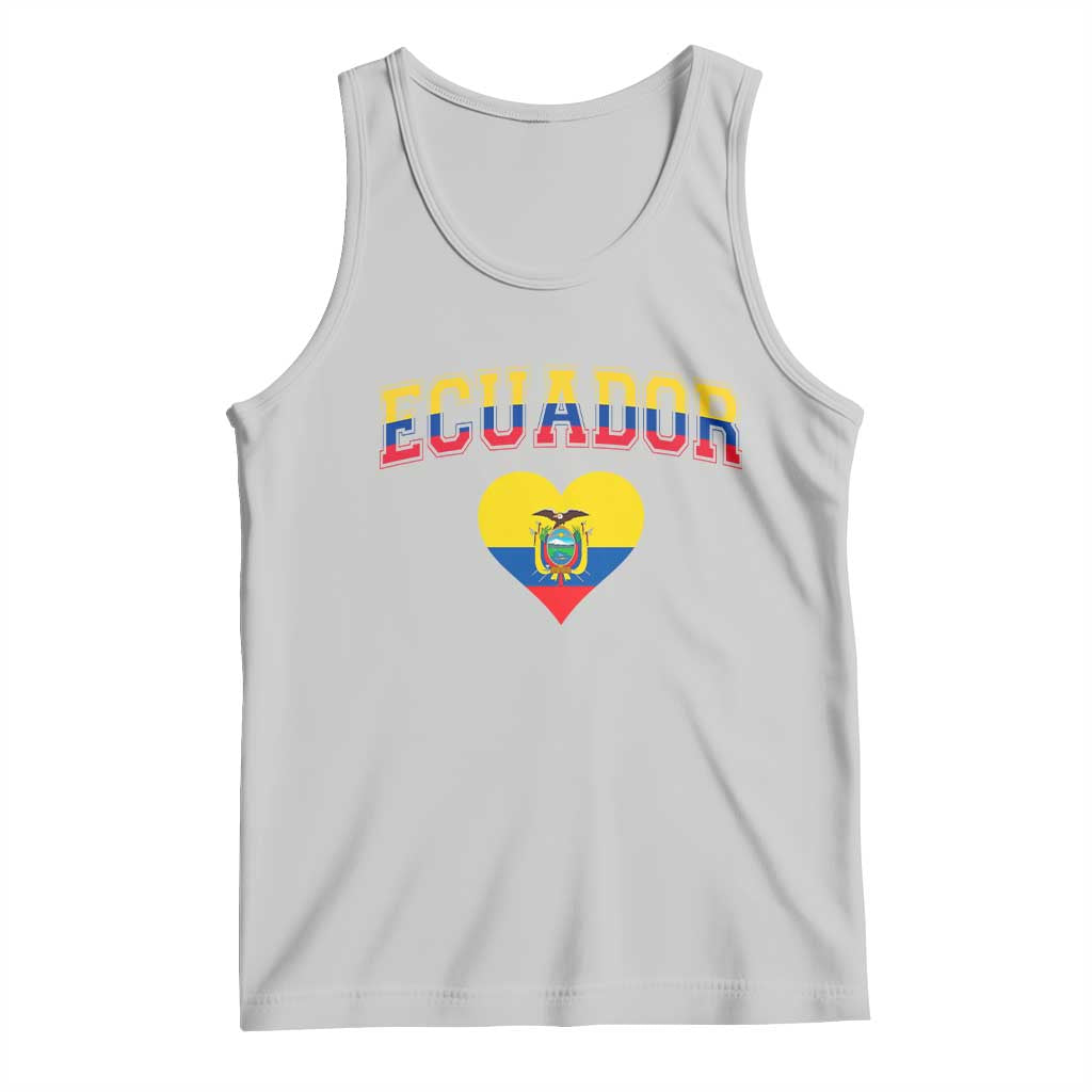 Vintage Ecuador Flag Heart Tank Top Proud Ecuadorian Heritage Gift