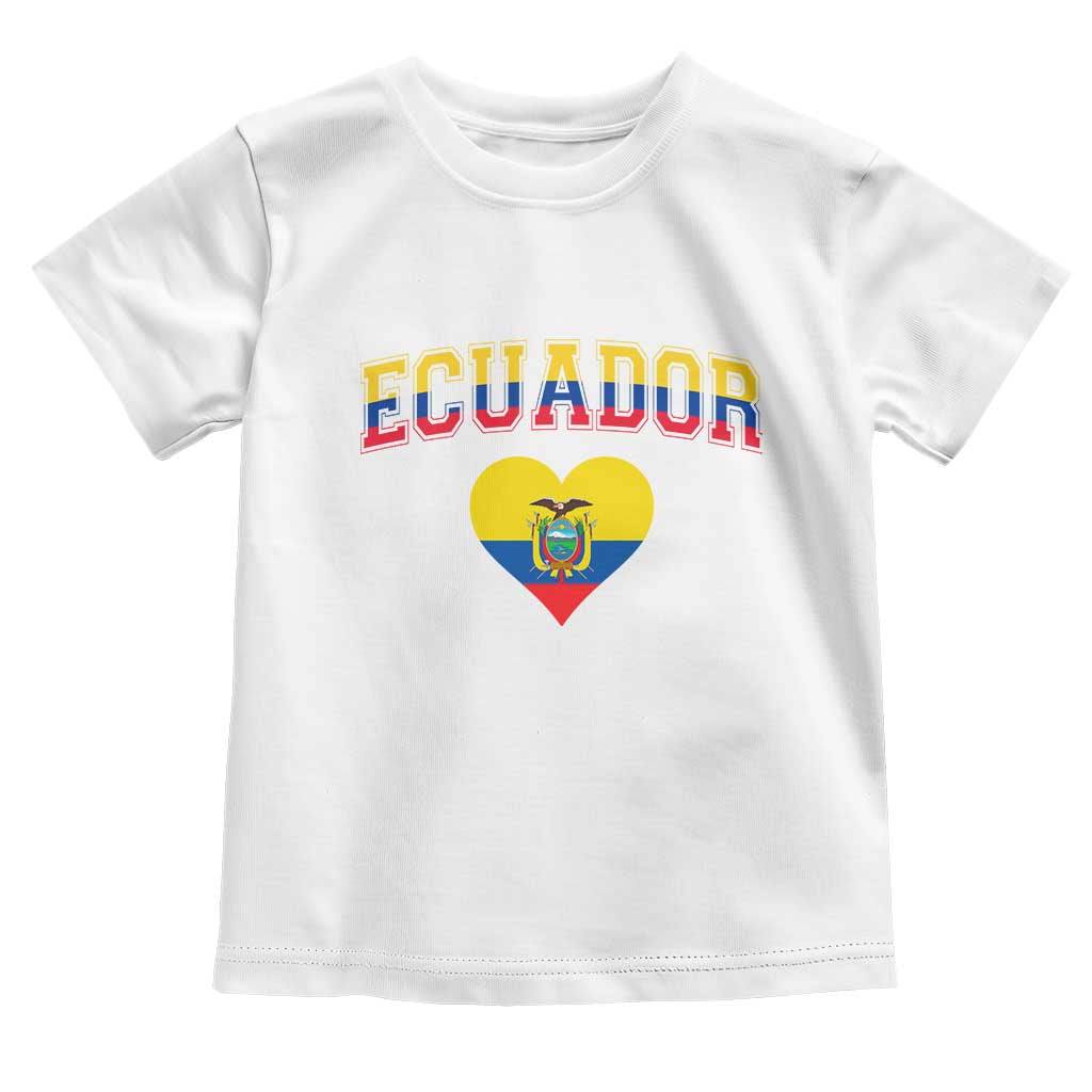 Vintage Ecuador Flag Heart Toddler T Shirt Proud Ecuadorian Heritage Gift