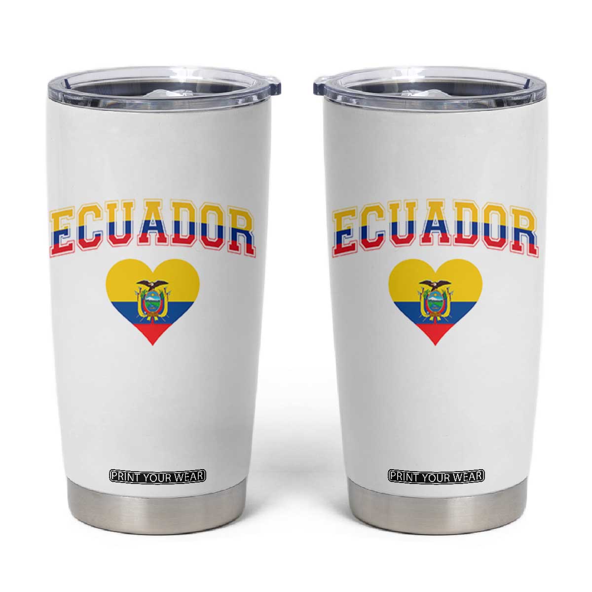Vintage Ecuador Flag Heart Tumbler Cup Proud Ecuadorian Heritage Gift