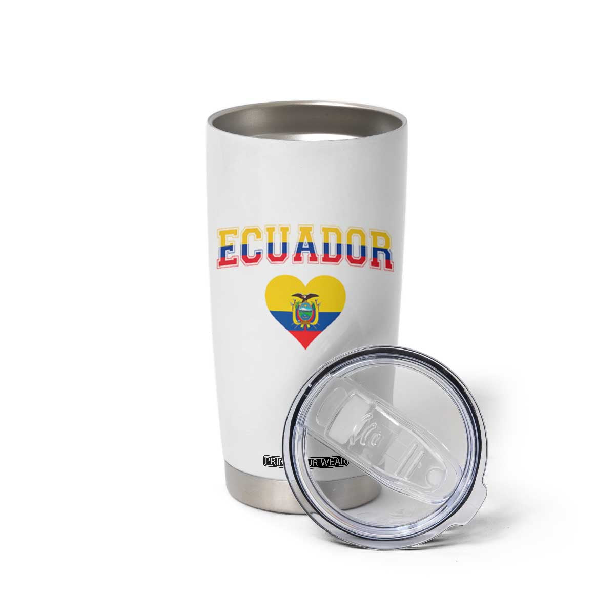 Vintage Ecuador Flag Heart Tumbler Cup Proud Ecuadorian Heritage Gift