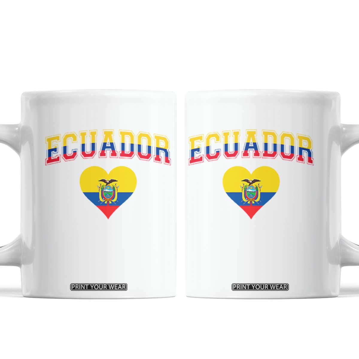 Vintage Ecuador Flag Heart Coffee Mug Proud Ecuadorian Heritage Gift