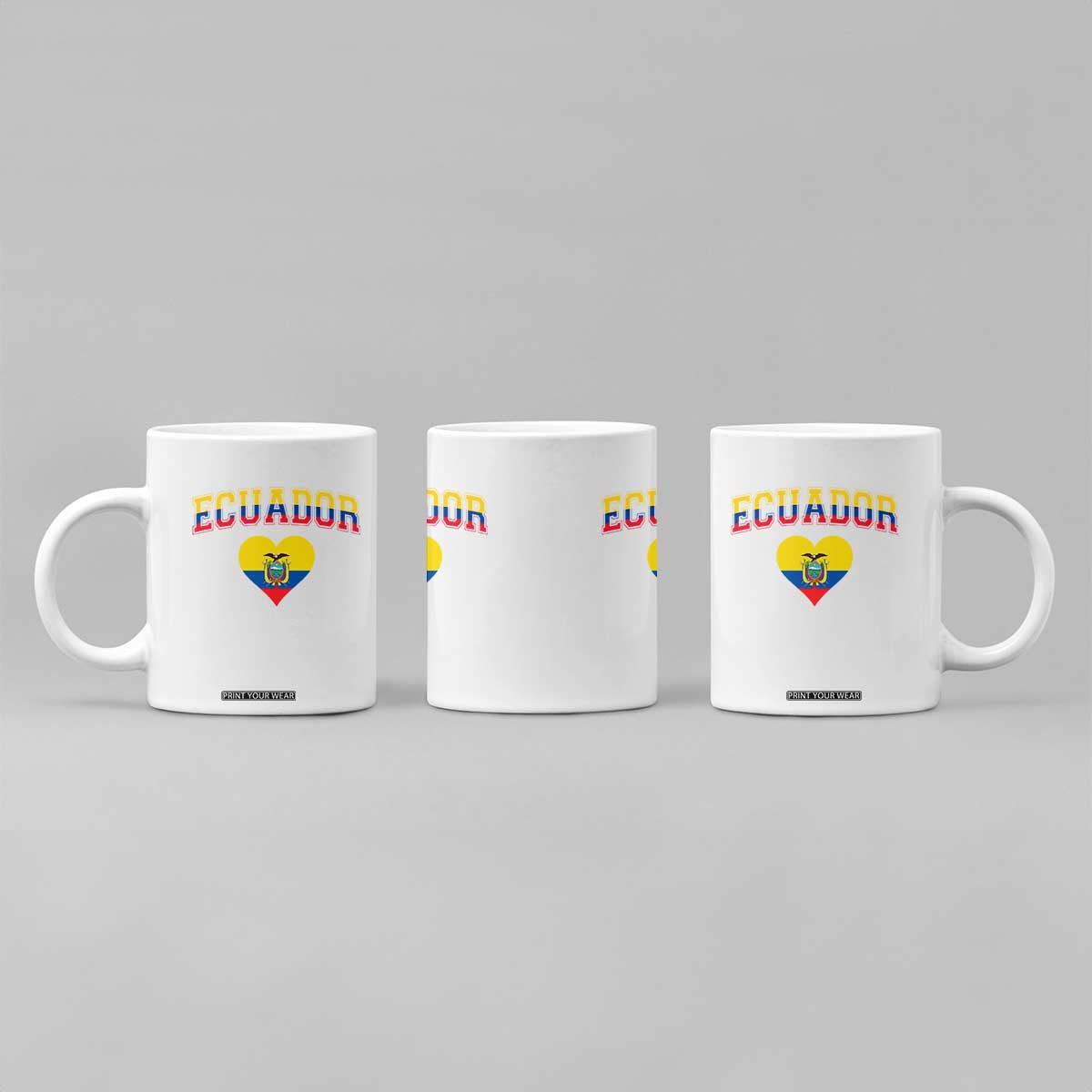 Vintage Ecuador Flag Heart Coffee Mug Proud Ecuadorian Heritage Gift