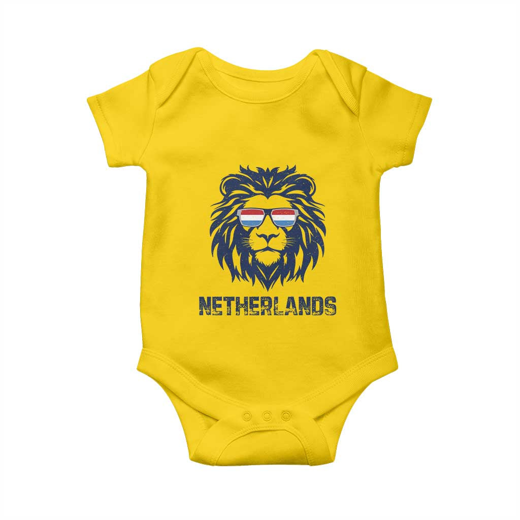 Cool Dutch Lion With Sunglasses Baby Onesie Netherlands Pride Gift