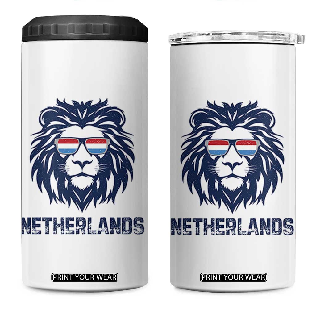 Cool Dutch Lion With Sunglasses 4 in 1 Can Cooler Tumbler Netherlands Pride Gift