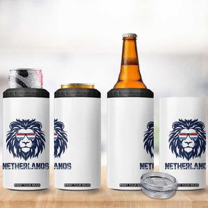 Cool Dutch Lion With Sunglasses 4 in 1 Can Cooler Tumbler Netherlands Pride Gift