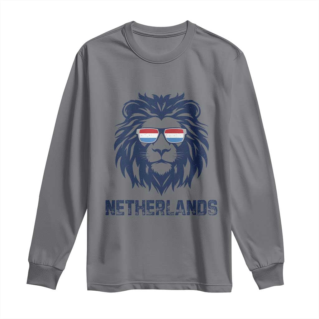 Cool Dutch Lion With Sunglasses Long Sleeve Shirt Netherlands Pride Gift