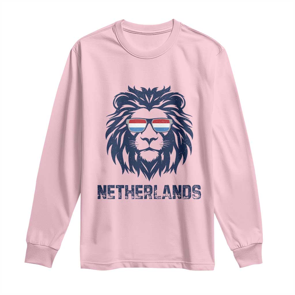 Cool Dutch Lion With Sunglasses Long Sleeve Shirt Netherlands Pride Gift