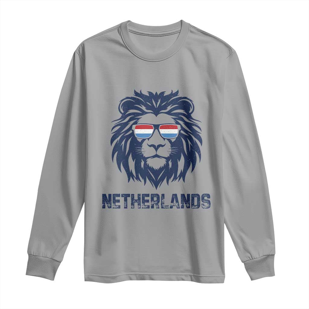 Cool Dutch Lion With Sunglasses Long Sleeve Shirt Netherlands Pride Gift