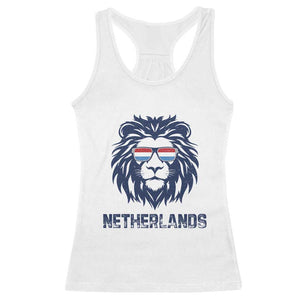 Cool Dutch Lion With Sunglasses Racerback Tank Top Netherlands Pride Gift