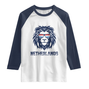 Cool Dutch Lion With Sunglasses Raglan Shirt Netherlands Pride Gift