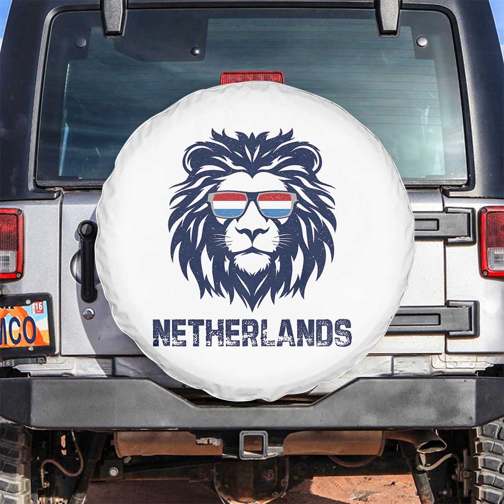 Cool Dutch Lion With Sunglasses Spare Tire Cover Netherlands Pride Gift TS12 No hole White Print Your Wear