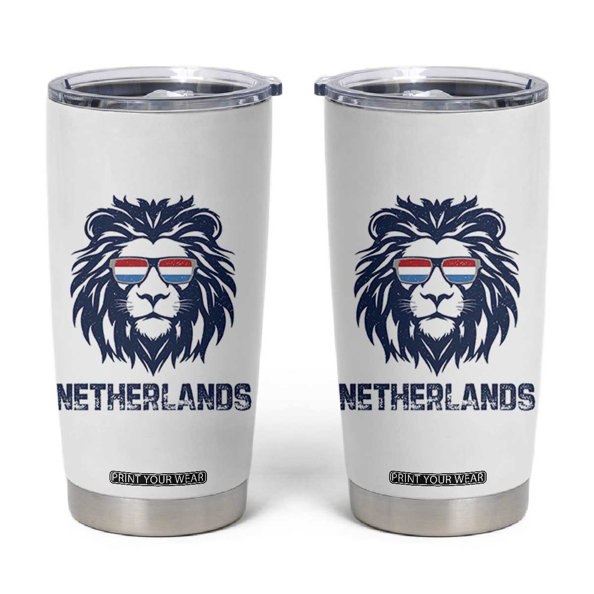 Cool Dutch Lion With Sunglasses Tumbler Cup Netherlands Pride Gift TS12 White Print Your Wear