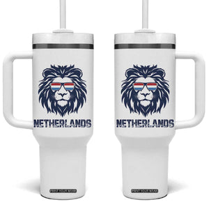Cool Dutch Lion With Sunglasses Tumbler With Handle Netherlands Pride Gift