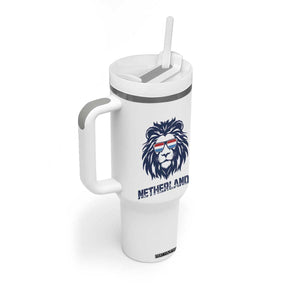 Cool Dutch Lion With Sunglasses Tumbler With Handle Netherlands Pride Gift