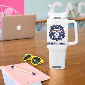 Cool Dutch Lion With Sunglasses Tumbler With Handle Netherlands Pride Gift
