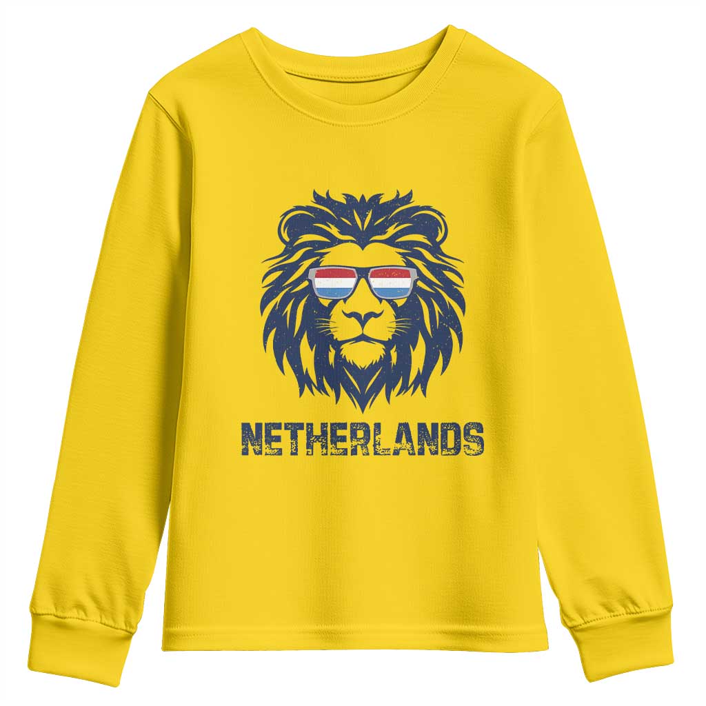Cool Dutch Lion With Sunglasses Youth Sweatshirt Netherlands Pride Gift