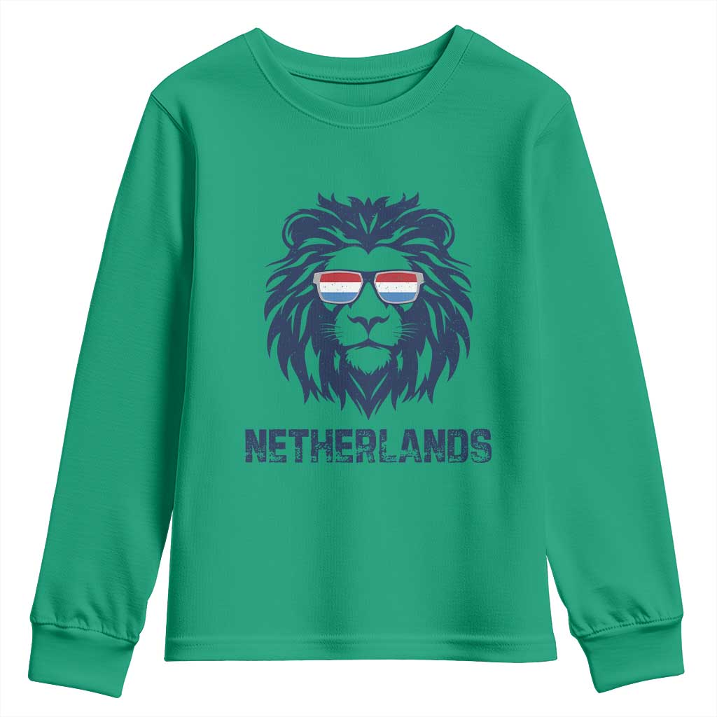 Cool Dutch Lion With Sunglasses Youth Sweatshirt Netherlands Pride Gift