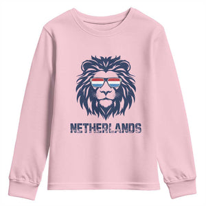 Cool Dutch Lion With Sunglasses Youth Sweatshirt Netherlands Pride Gift