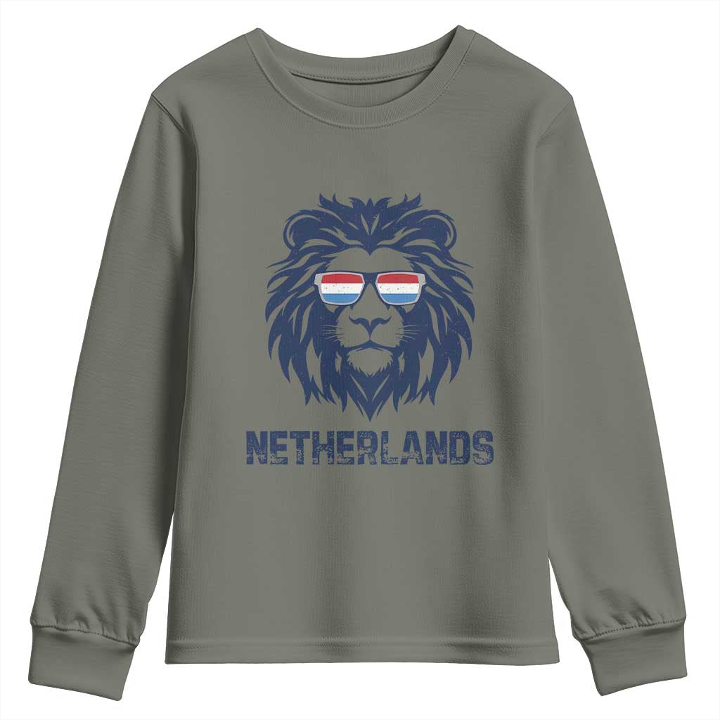 Cool Dutch Lion With Sunglasses Youth Sweatshirt Netherlands Pride Gift