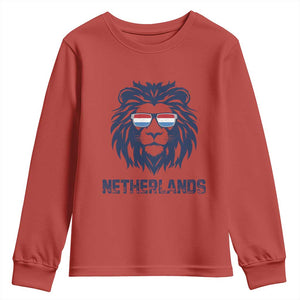 Cool Dutch Lion With Sunglasses Youth Sweatshirt Netherlands Pride Gift