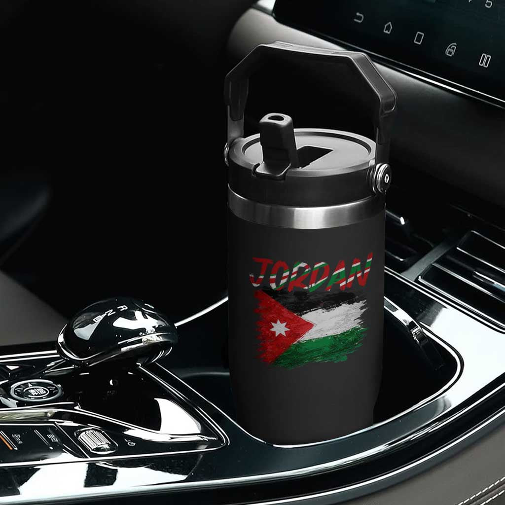 Vintage Jordan Pride Flip Straw Tumbler Proud Jordanian Roots Gift
