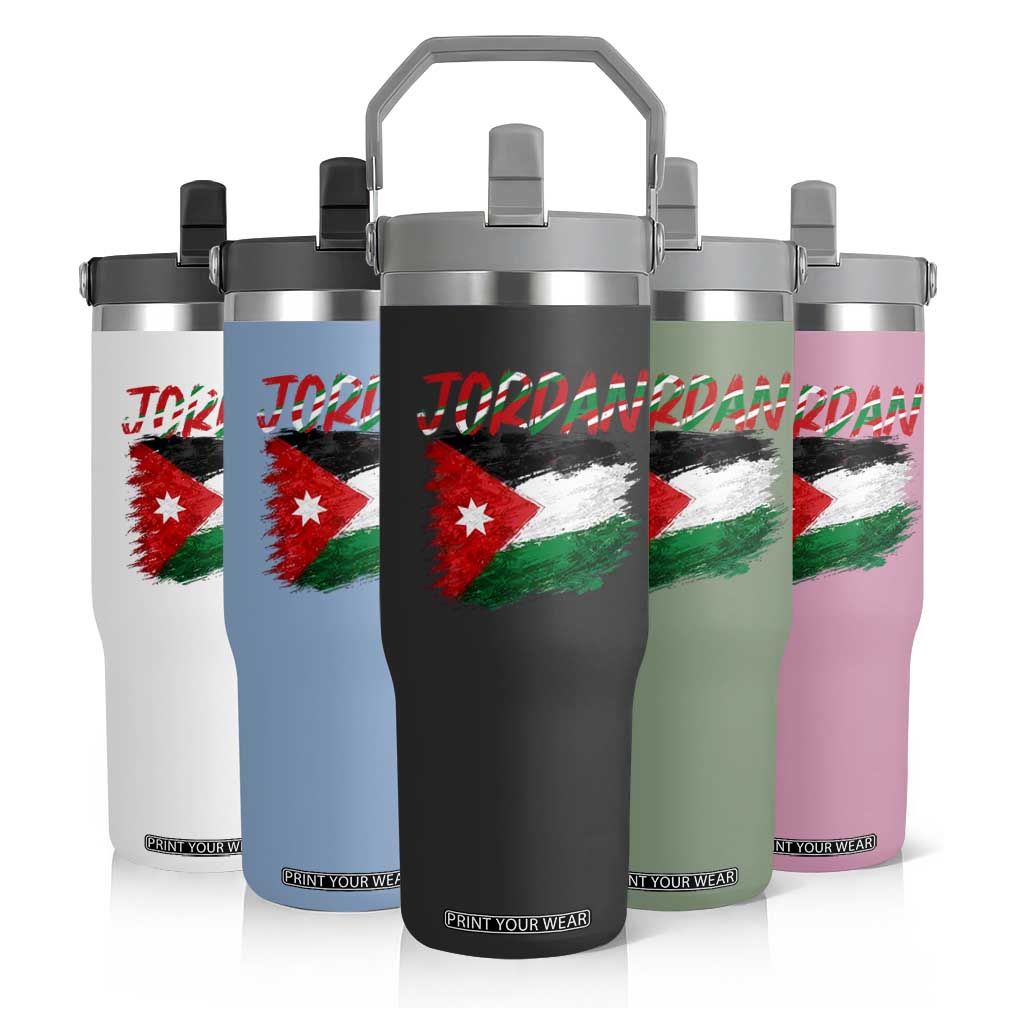 Vintage Jordan Pride Flip Straw Tumbler Proud Jordanian Roots Gift