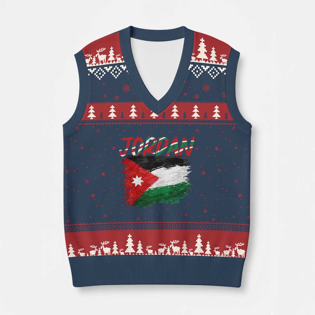 Vintage Jordan Pride V-Neck Knit Sweater Vest Proud Jordanian Roots Gift