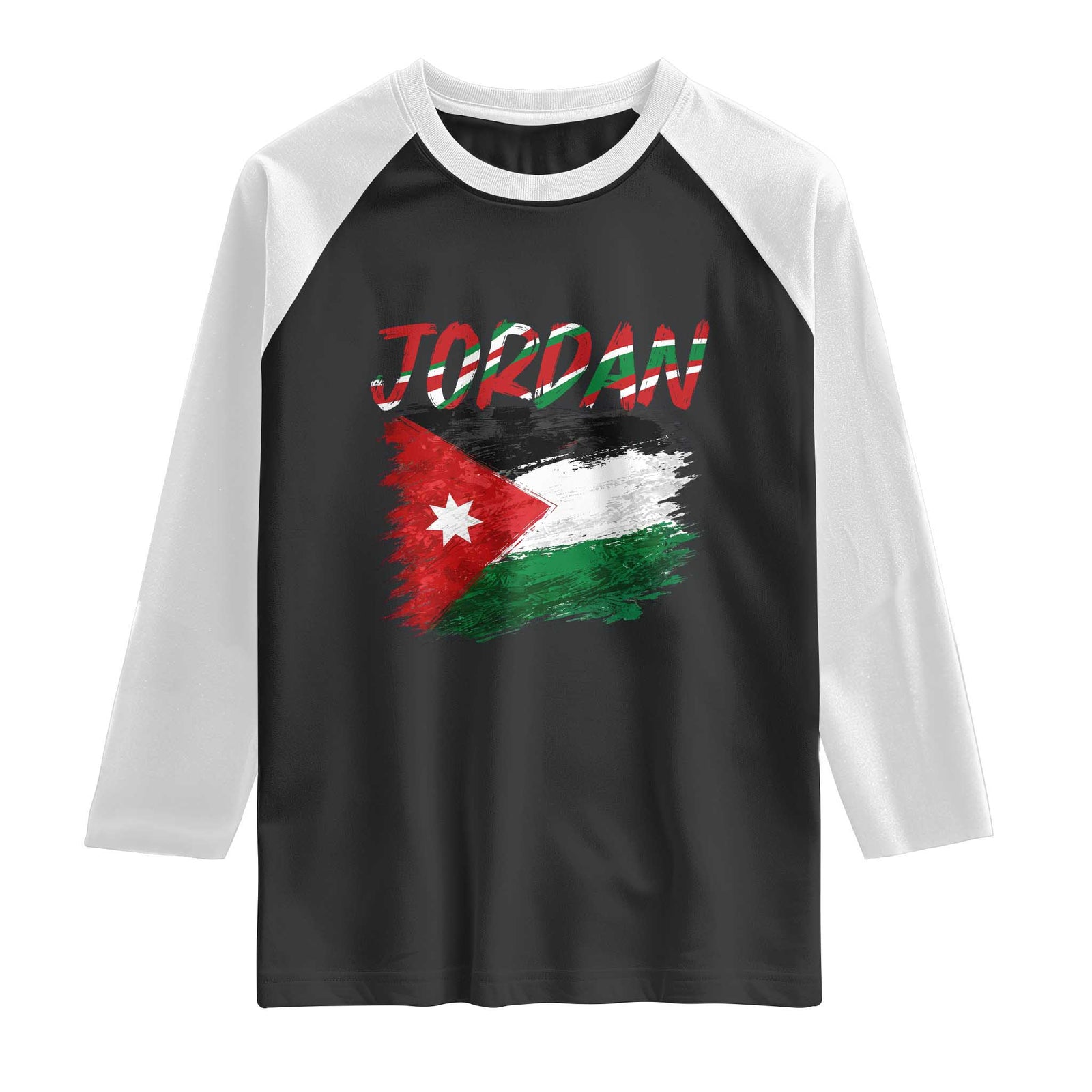 Vintage Jordan Pride Raglan Shirt Proud Jordanian Roots Gift TS12 Black White Print Your Wear