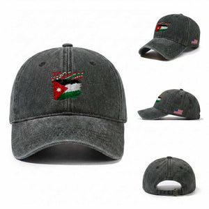 Vintage Jordan Pride Washed Cotton Baseball Cap Proud Jordanian Roots Gift