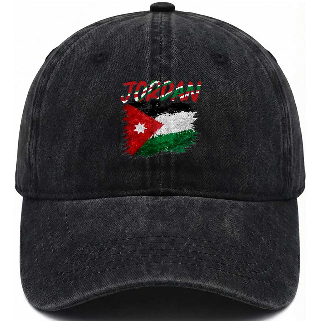 Vintage Jordan Pride Washed Cotton Baseball Cap Proud Jordanian Roots Gift TS12 Print Your Wear