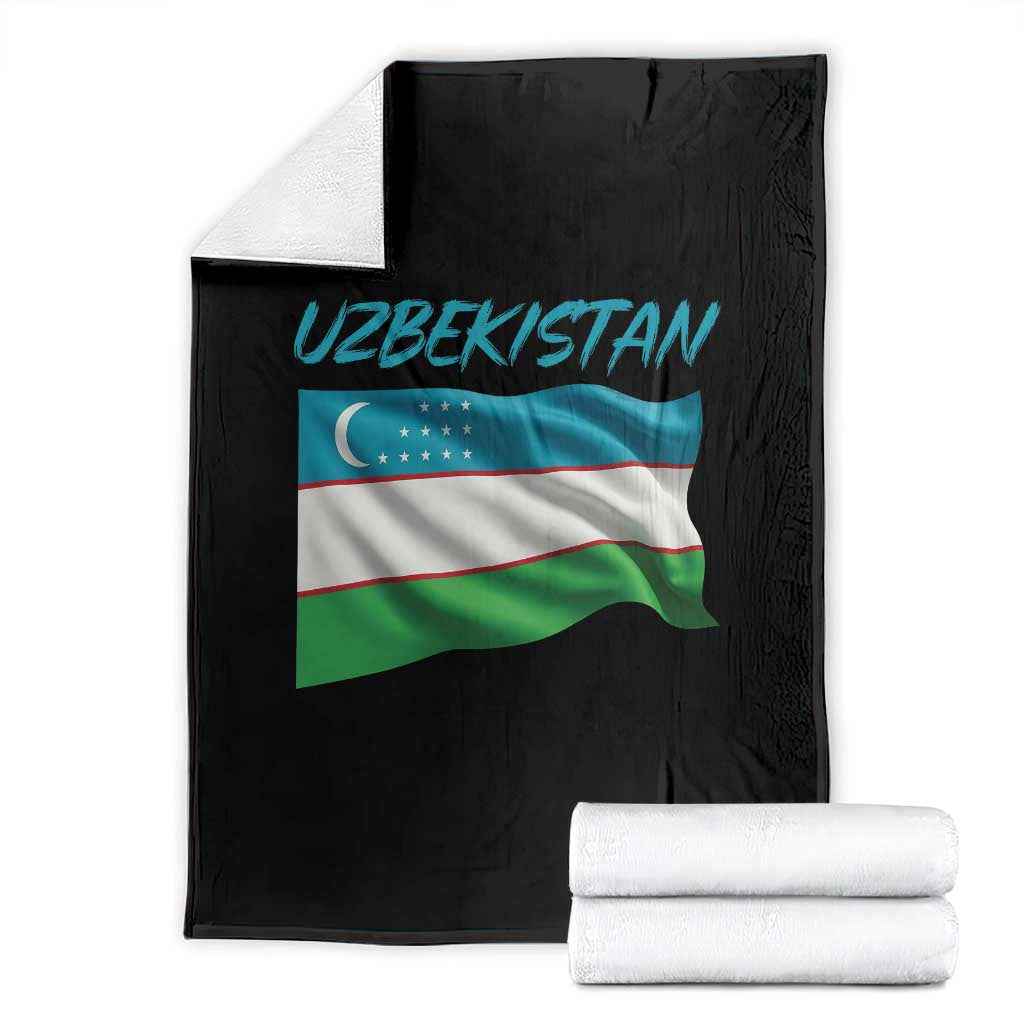 Vintage Uzbekistan Flag Throw Blanket Proud Uzbek Roots Gift