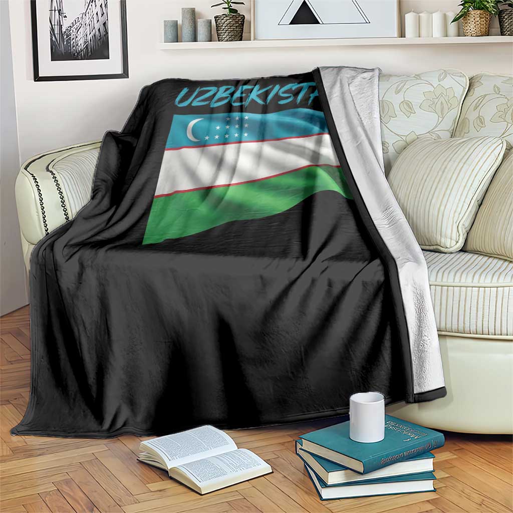 Vintage Uzbekistan Flag Throw Blanket Proud Uzbek Roots Gift
