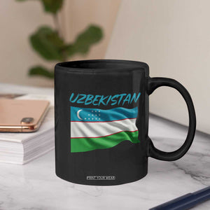 Vintage Uzbekistan Flag Coffee Mug Proud Uzbek Roots Gift