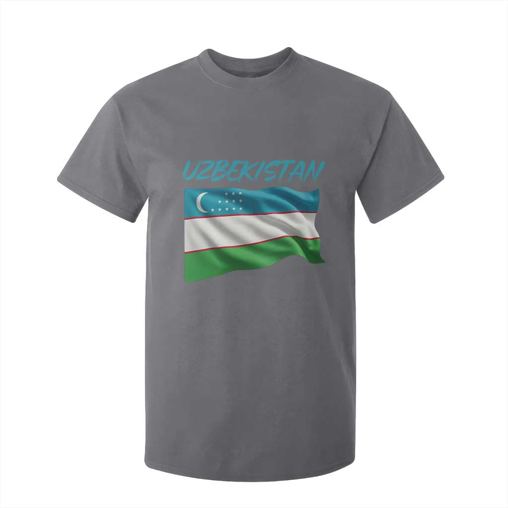 Vintage Uzbekistan Flag T Shirt For Kid Proud Uzbek Roots Gift