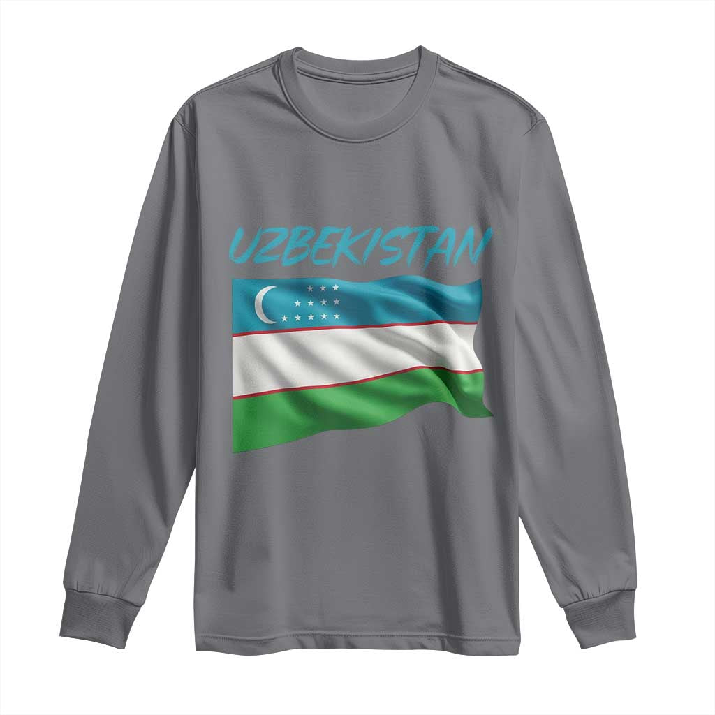 Vintage Uzbekistan Flag Long Sleeve Shirt Proud Uzbek Roots Gift