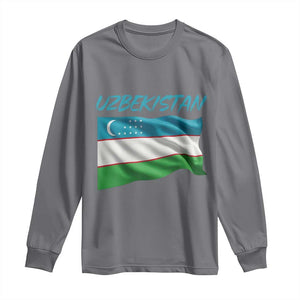 Vintage Uzbekistan Flag Long Sleeve Shirt Proud Uzbek Roots Gift