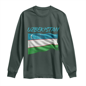 Vintage Uzbekistan Flag Long Sleeve Shirt Proud Uzbek Roots Gift