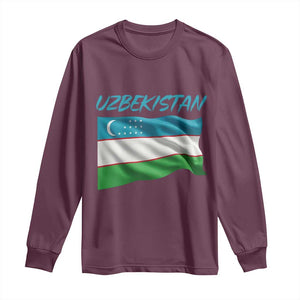 Vintage Uzbekistan Flag Long Sleeve Shirt Proud Uzbek Roots Gift