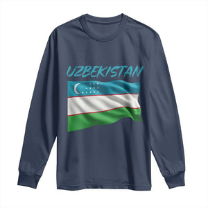 Vintage Uzbekistan Flag Long Sleeve Shirt Proud Uzbek Roots Gift