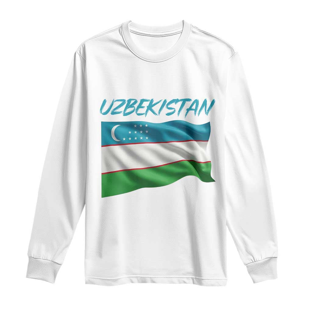 Vintage Uzbekistan Flag Long Sleeve Shirt Proud Uzbek Roots Gift